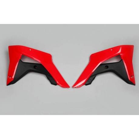 UFO, kryty chladičů, Honda CRF 450RX '17-'18 červená barva/černá