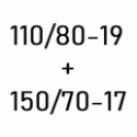 110/80-19 + 150/70-17