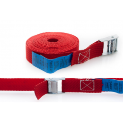 Transportní popruh, 25mm/4MB, se samojistící přezkou, červená barva (s homologací)