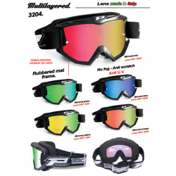 Progrip, MX brýle PG3204 DARK SIDE, barva černá mat. (sklo PG3247 žluté zrcadlové Antiscratch, No Fog, Anti UV) (3204-184)