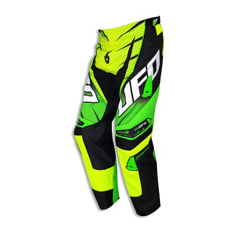 UFO, kalhoty cross Voltage, černé/zelené fluo, velikost XS / EU46 / US28