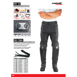 Roleff, kožené moto kalhoty RO12, černá barva, velikost 50