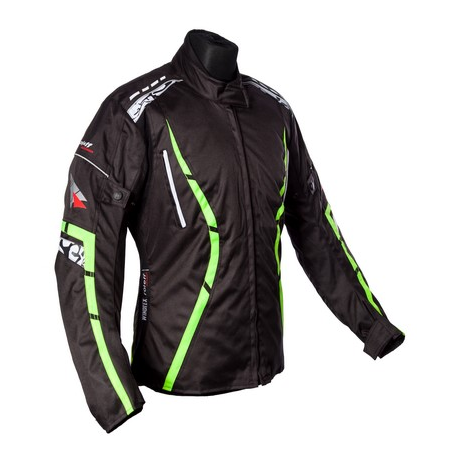 Roleff, dámská textilní bunda Zelina, s membránou Wind-Tex, barva černá/fluo, velikost XS