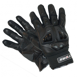 Torx, letní kožené rukavice Sunrise, barva černá, velikost S