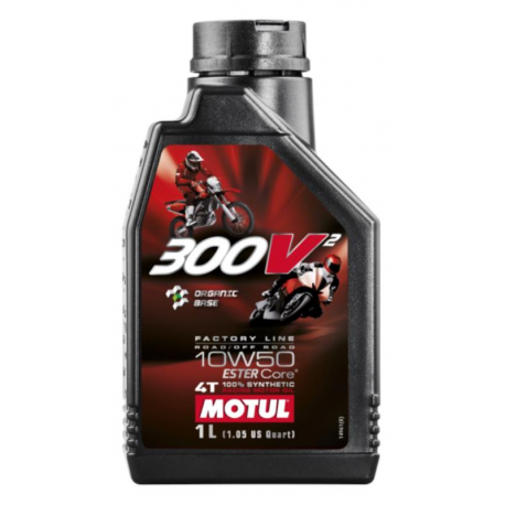 Motul, motorový olej 300V2 4T FL ROAD / OFF ROAD Factory Line Racing 10W50 1L (Syntetic)