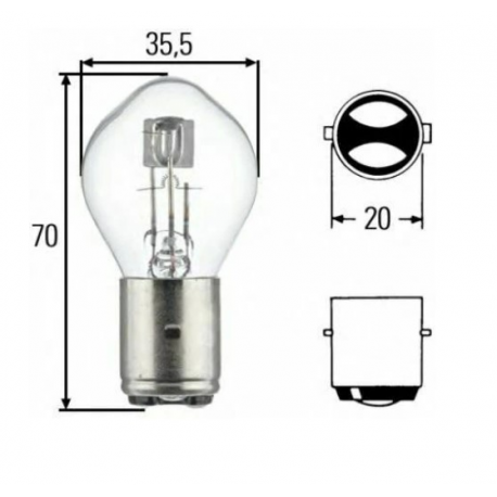 Hella, žárovka S2 45/40W 12V BA20D
