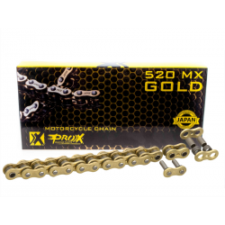 ProX, řetěz (bez o-kroužů) 520/120 článků, zlatá barva (spojka v balení)