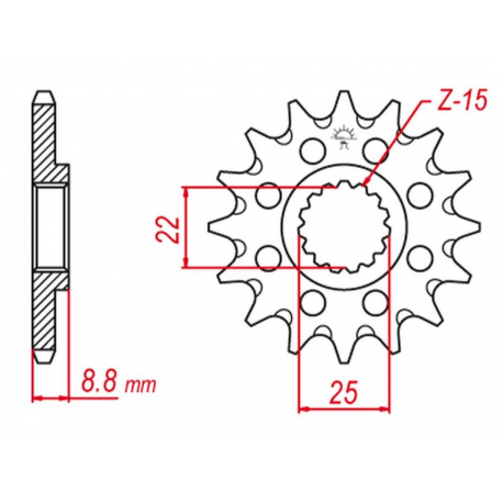 Grosskopf, přední řetězové kolečko, 1248 12 (124812) Beta/KTM/Husqvarna/Husaberg (JTF1901.12) (řetěz 520)