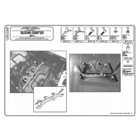 Kappa, adaptér pro montáž nosičů bočních kufrů TE3100K, bez použití nosiče centrálního kufru