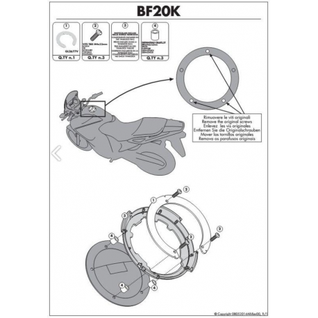 Kappa, držák Tanklock Honda CROSSTOURER 1200 '12-13