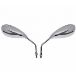 Zpětné zrcátko, univerzální chromované (pár pravé / levé) závit M10X1,25 pravý -