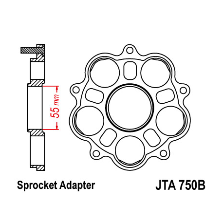 JT, adaptér rozety, Ducati 748/796/800/848/916/1000/1100