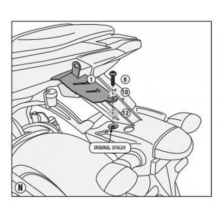 Kappa, adaptér pro montáž nosičů bočních kufrů TE2140K, bez použití nosiče centrálního kufru KZ2140