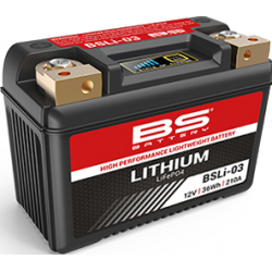 BS, Lithium akumulátor, LIFEPO4 BSLI-03 (134X65X92) (210A,36WH,3AH) (YTX7A-BS,YT7B-BS,YT9B-BS,YTX