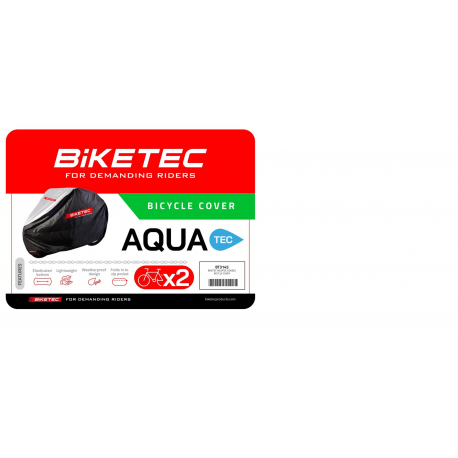 Biketec, Aquatec, voděodolný potah na dvě kola, barva černá/šedá, velikost M