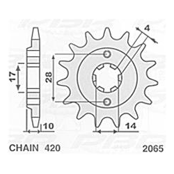 S, přední řetězové kolečko 2065 15 (JTF2107.15)