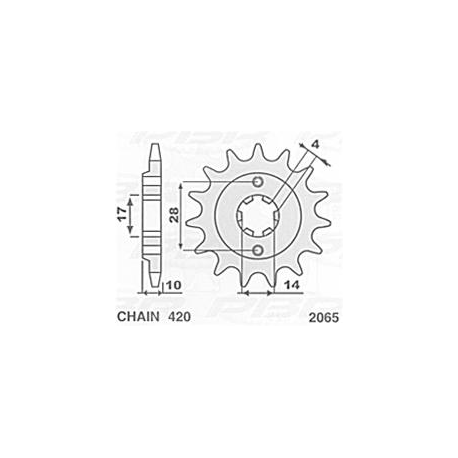 S, přední řetězové kolečko 2065 15 (JTF2107.15)