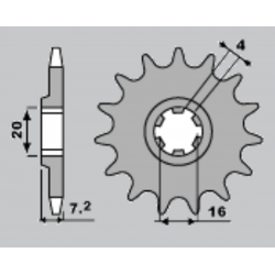 S, přední řetězové kolečko 413 14 Suzuki RMX 50 (JTF413.14)