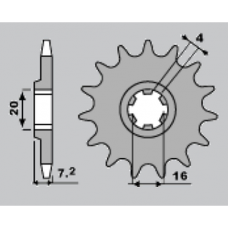 S, přední řetězové kolečko 413 14 Suzuki RMX 50 (JTF413.14)