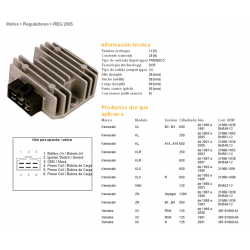 DZE, regulator napětí, Kawasaki KLR650 87-07, KMX125 86-03, KLR250 87-05 (ESR246)