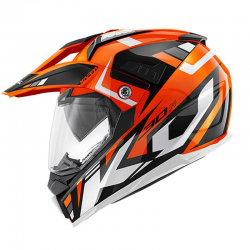Kappa, Dual přilba KV30 Evo Grayer Enduro, s plexi a sluneční clonou, barva oranžová/černá, velikost L/60