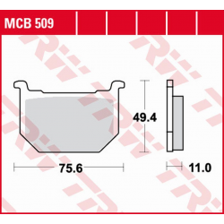 TRW Lucas, brzdové destičky, KH051 Organic GN 250 '82-'99, GSX 400 '80-'84, GSX 750 '80-'87, GS 850G/GS 1000G/GS 1100G '80-'81,