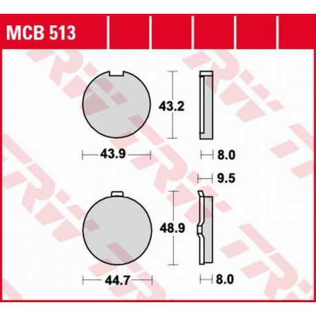 TRW Lucas, brzdové destičky, KH056 Organic Suzuki GP 125 '77-'84, HYOSUNG GA/GF/GS 125 '97-'03, přední,