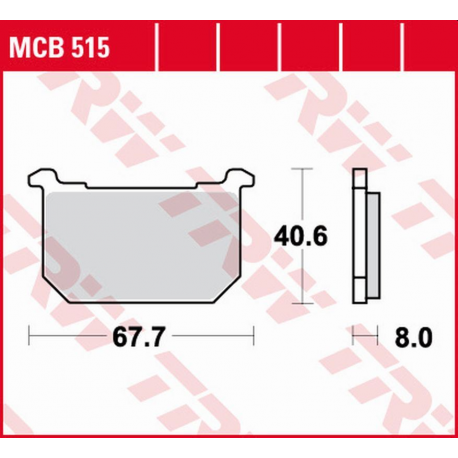TRW Lucas, brzdové destičky, KH068 Organic Kawasaki GPZ 400/500 '82-'84, Z 400/500 '81-'83, GPZ/Z/LTD 550 '80-'82, GT/GPZ/Z/LTD