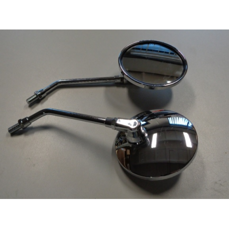 GZ, uni zrcátko, kulaté, levá a pravé (komplet), závit M10, chrom