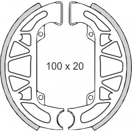 Brenta, brzdové čelisti, GILERA 50 PIAGGIO NRG/NTT/QUARTZ/TPH/ZIP (100x20mm)