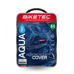 Biketec, balení 20 kusů voděodolných potahů na moto Aquatec, barva černá/šedá, velikost M