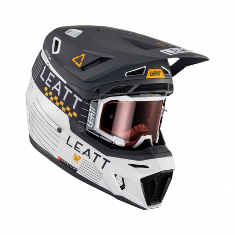 Leatt (kolekce 2023), MX přilba 8.5 V23 (+ MX brýle VELOCITY 5.5 ZDARMA) HELMET KIT METALLIC, barva grafitová/bílá, velikost L
