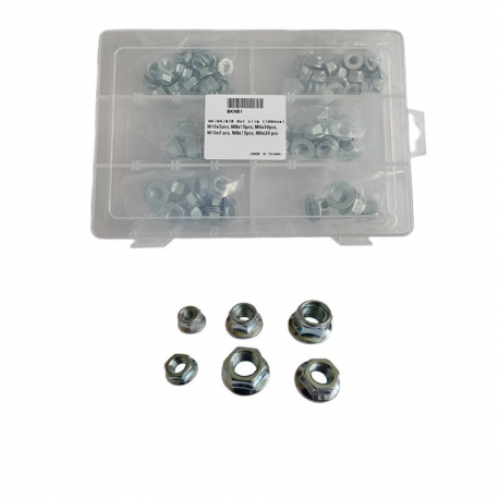 Accel, sada matek s límcem, samozajištovací M6/M8/M10 (100 ks.)