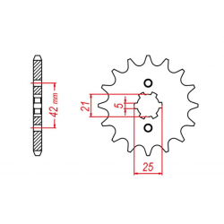 MTX, řetězové kolečko, 569 13 Kawasaki KX 250 '87-'98, Yamaha YZ 250 '77-'98 (JTF569.13) (řetěz 520)