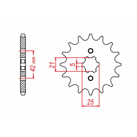 MTX, řetězové kolečko, 569 13 Kawasaki KX 250 '87-'98, Yamaha YZ 250 '77-'98 (JTF569.13) (řetěz 520)