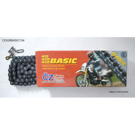 ČZ, řetěz 428 BASIC (428S) (128 článků) (19,2 KN) + spojka