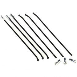 Haan Wheels, zesílené špice a nyple (komplet), přední, 21 ", Beta '13-'22, černá barva