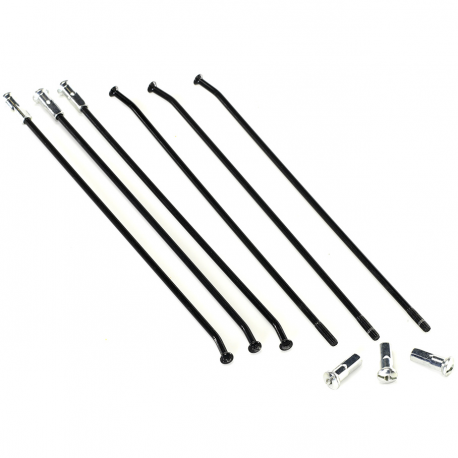 Haan Wheels, zesílené špice a nyple (komplet), zadní, 18 ", Beta '13-'22, černá barva