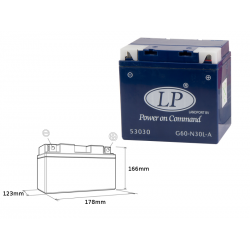 Landport, gelový akumulátor G60-N30L-A 12V 30AH 187X130X170 bezúdržvobý - nalitý (2)