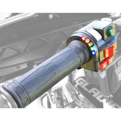 Koso, vyhřívané gripy + tlačítko plynu ATV/sněžný skutr (22MM + 22MM)