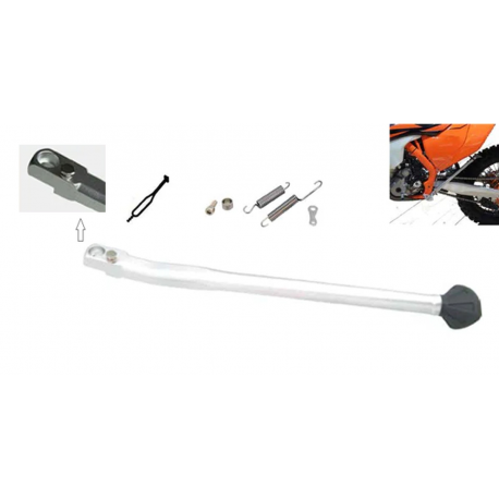 Buzzetti, boční stojan, KTM EGS/EXC 125/200/250/300/380 '98-'07 EXC 450/520/525 '03-'07 SREBRNA (duralová,)