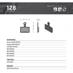 Brenta, cyklo brzdové desky, organické, určeno pro: Shimano DURA ACE BR-R9170, ULTEGRA BR-R8070, X
