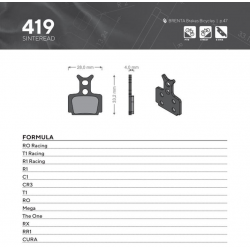 Brenta, cyklo brzdové desky, Sinter, určeno pro: Formula CURA, RO RACING, T1 RA