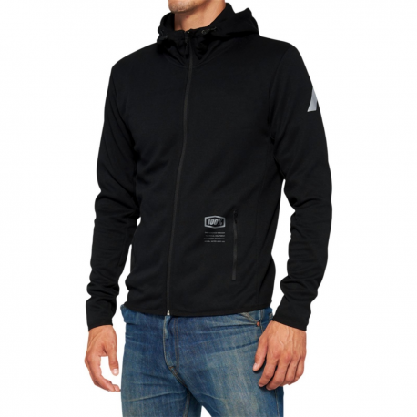 100%, mikina Softshell s kapucí, Viceroy Black, černá barva, velikost M