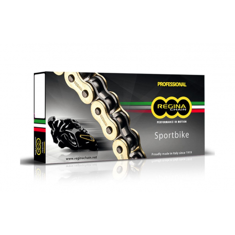 Regina, řetěz 525ZRP (116 článků) Z-Ring Maximoto do 1300 ccm, zlatý (nýt. spojka) (137ZRP/00D)