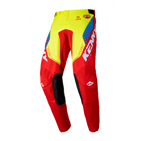 Kenny Racing, kalhoty MX/Enduro, Track Focus Kid/Junior Neon Yellow/Red, barva červená/žlutá/bílá, velikost 24