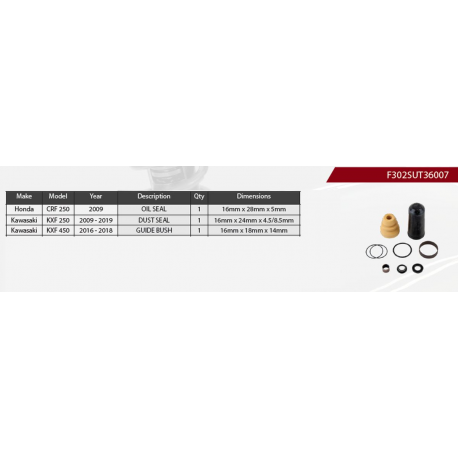 Showa, opravná sada zadního tlumiče, Honda CRF 250 '09, Kawasaki KXF 250 '09-'19, KXF 450 '16-'18, (SERVICE KIT)