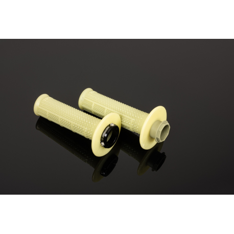 Renthal, gripy MX R-Worksl Lock-On ARAMID (TAPERED), krémová barva