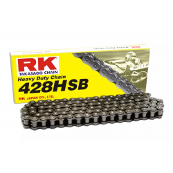 RK ŁAŃCUCH NAPĘDOWY 428HSB-124 ZAPINKA (CL) W ZESTAWIE KOLOR STANDARD (POJEMNOŚĆ: DO 200 CCM) (24,2 KN)