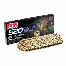RK ŁAŃCUCH NAPĘDOWY (ENDURO) GB520MXU-120 (UW-RING) ZAKUWKA (CLF) W ZESTAWIE KOLOR ZŁOTY (POJEMNOŚĆ: DO 500 CCM) (35,6 KN)